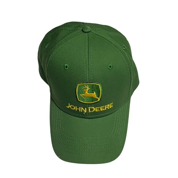 John Deere Adjustable Baseball Cap Logo Strap Back Embroidery Green - Picture 3 of 9
